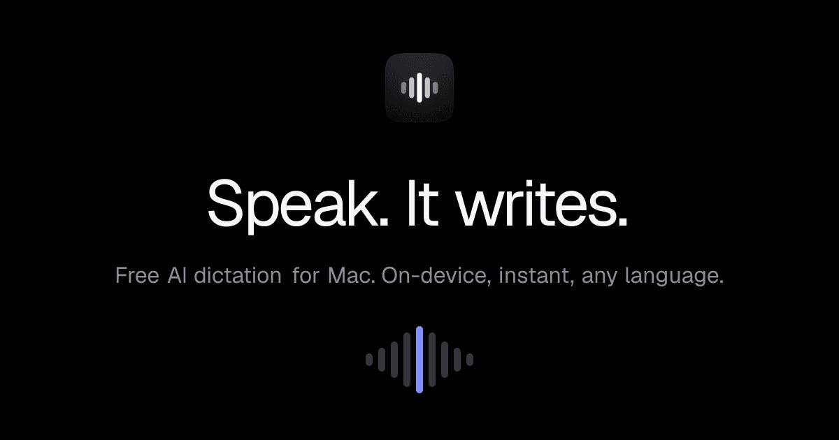 Murmur — Speak. It writes. Free AI dictation for Mac.