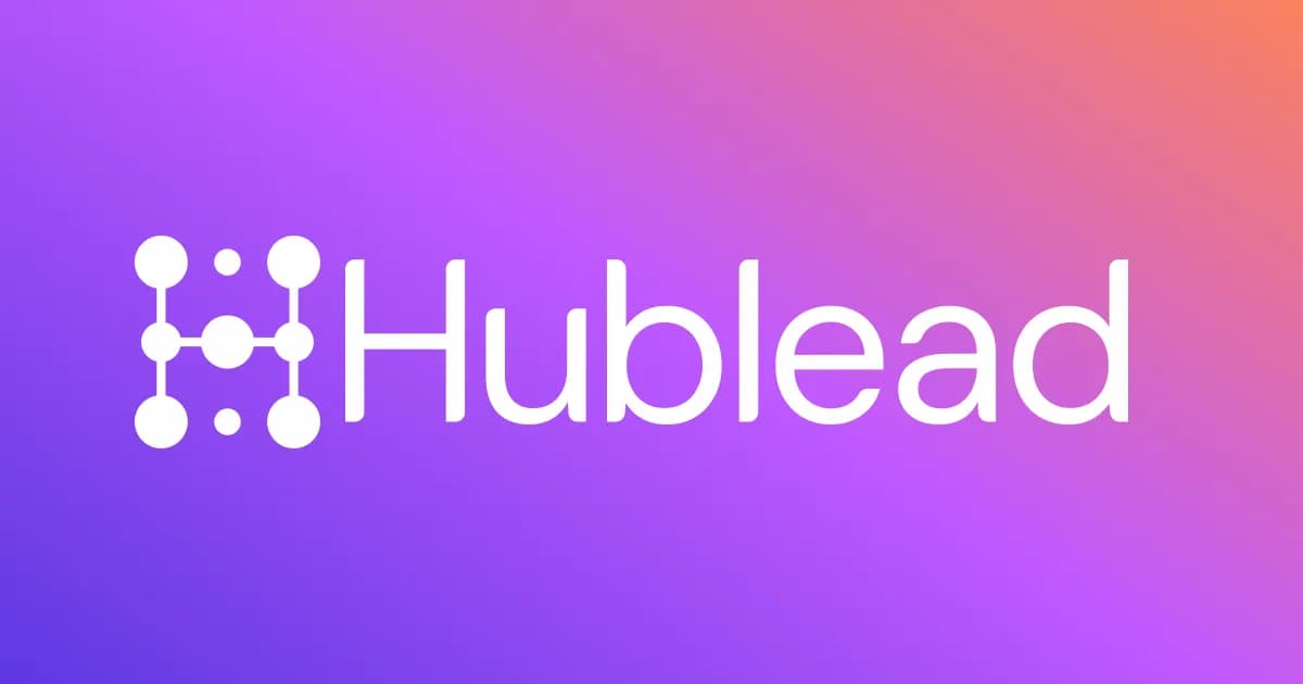 Hublead logo on a purple gradient
